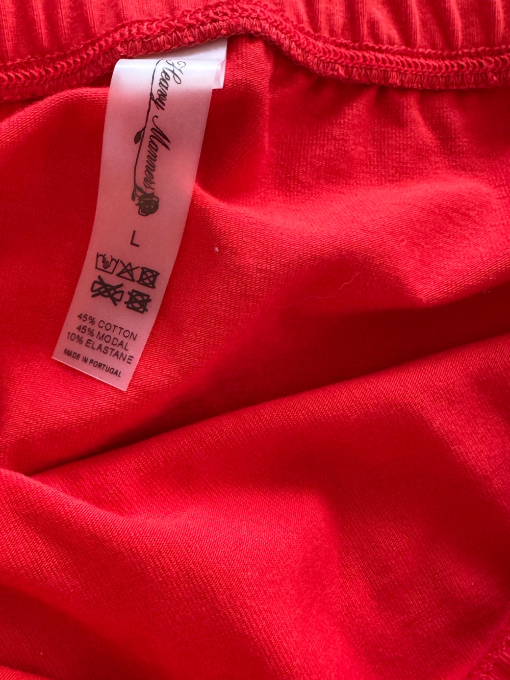 HEAVY MANNERS *SET!!!* Red Mini Cotton Top and Little Shorts Size Large EUC - Picture 5 of 7